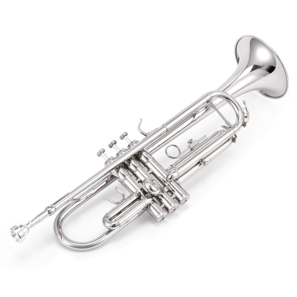 Eastar Trumpet in Bb, for Beginners, with Cleaning Accessories (Nickel Plated)