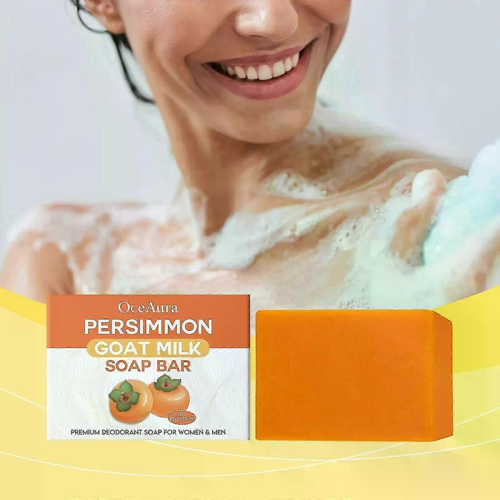 Mýdlo s kaki pro kontrolu tělesného pachu, Přírodní deodorant v tyčince pro tělo pro zápach starších lidí, Odstraňuje tělesný pach, Organické odstraňující tělesný pach mycí prostředek S