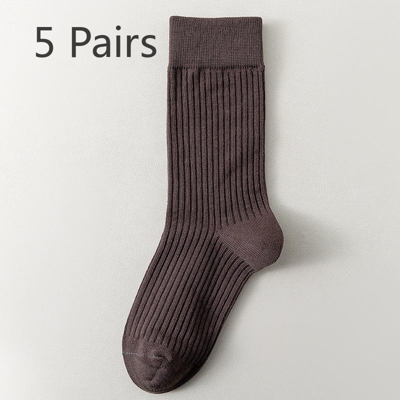 5 Pairs of Pure Cotton Anti Odor and Antibacterial Mid Calf Postpartum Socks for Women In Autumn and Winter