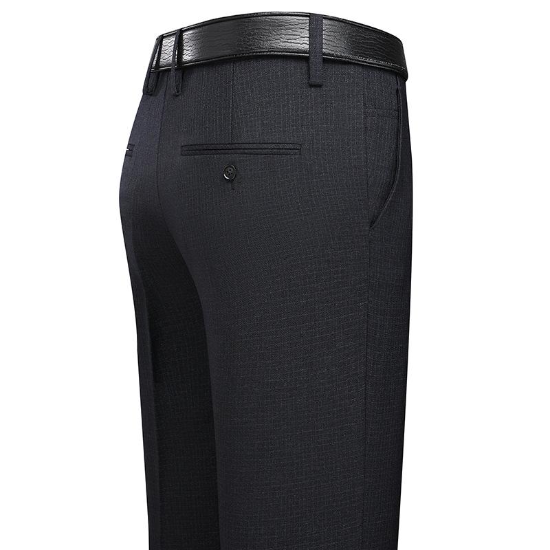 Men's Winter Fleece-Lined High-Waisted Straight-Leg Dress Pants - Loose Fit, Plus Size, Warm