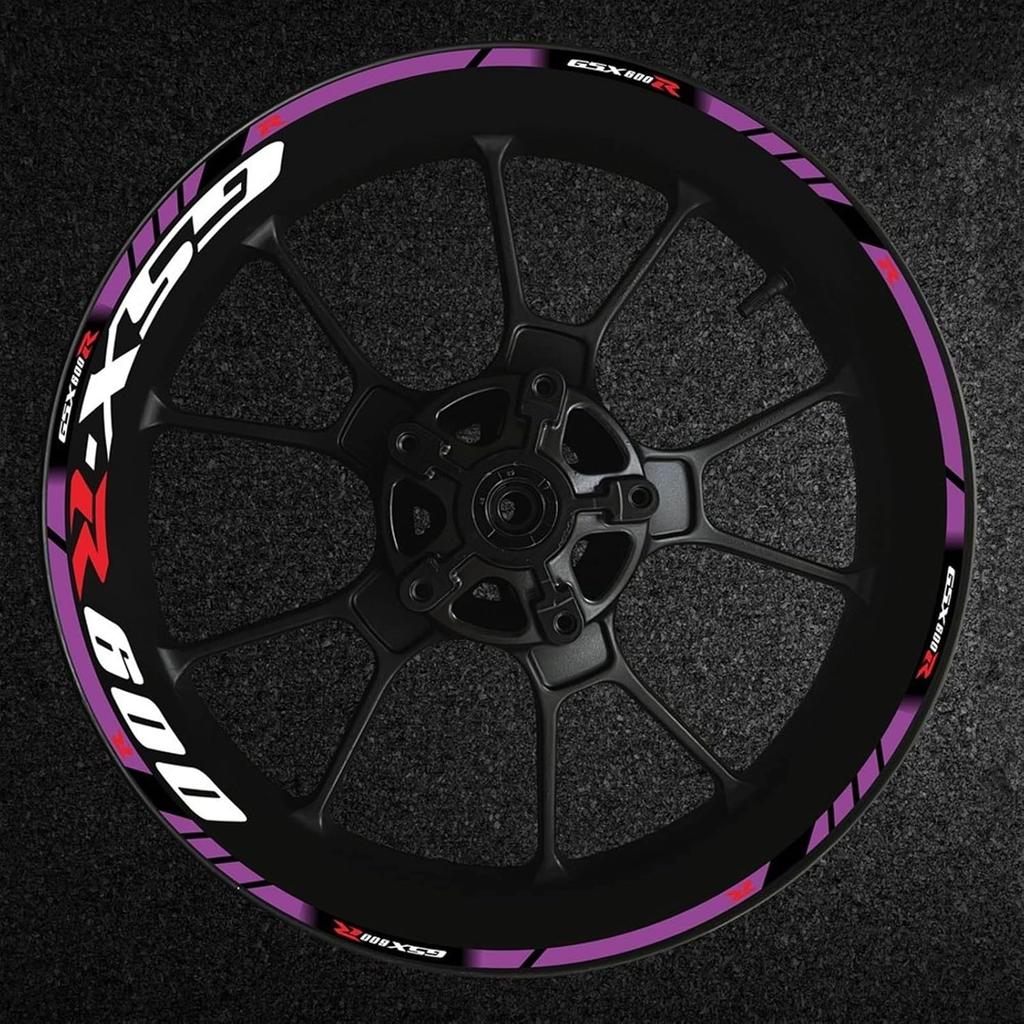 Stripe Stickers Motorcycle Wheel Hub Rim Decal Reflective Sticker for Suzuki GSXR600 Gsxr/600/R/600R Gsx-r 600 R600 (Color : L)