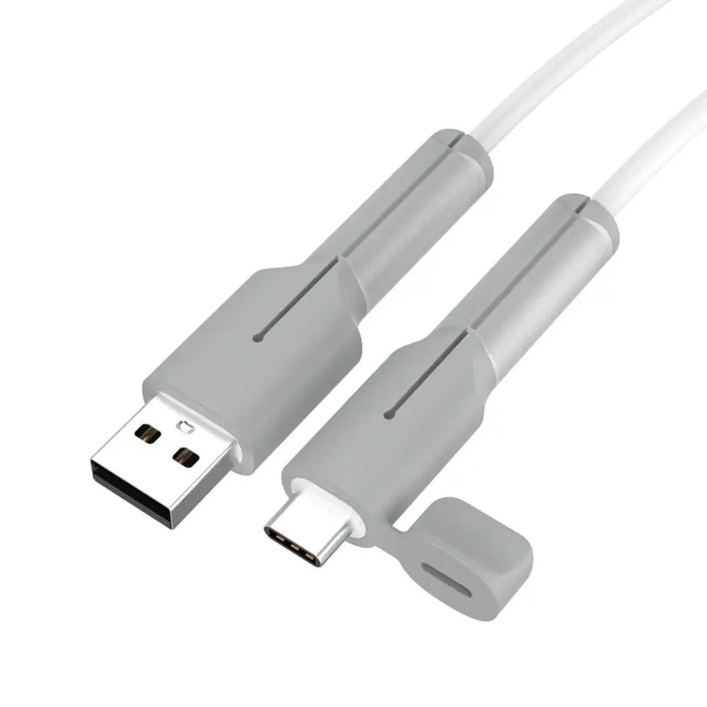 

Universal Silicone Cable Protector Charger Cable Protective Cap Type C Charger Dustproof Cover Data Line Cord Saver Accessories сірий