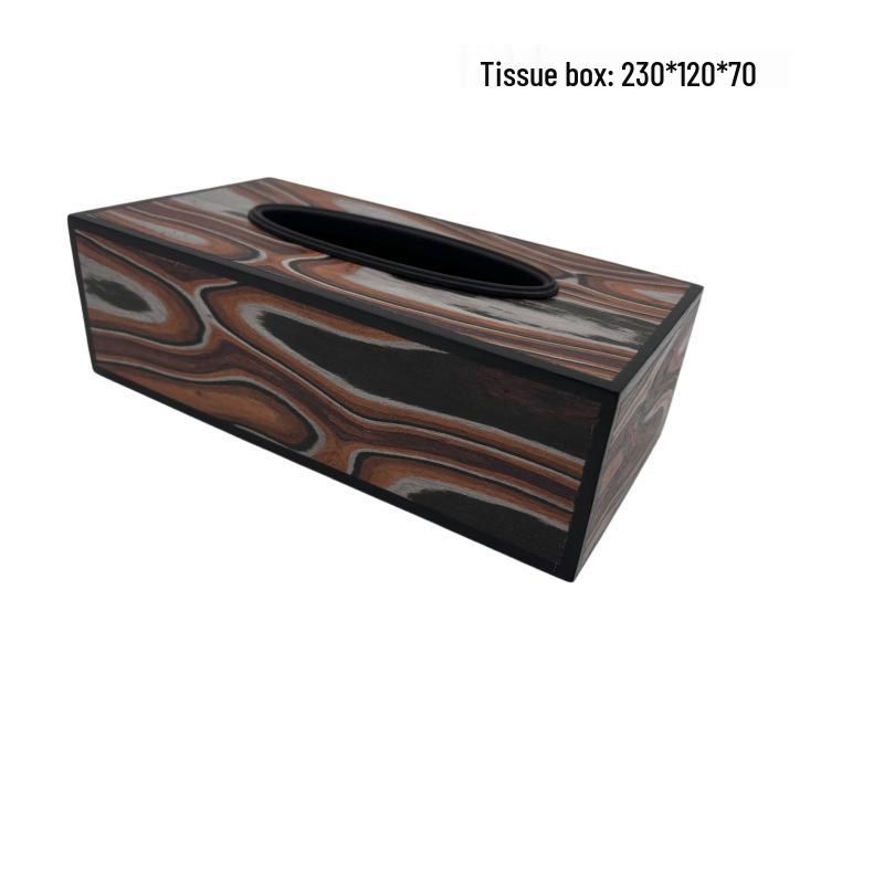 Modern Wooden Grain Ornament Storage Box - Decorative Display and Soft Furnishings for Home Decor.