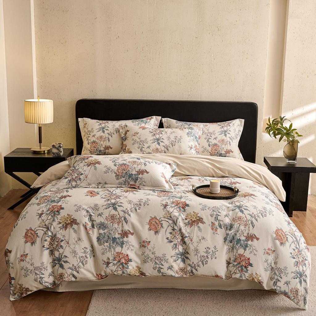 New Cotton Ceramic-Brushed Digital Print 4-Piece Eco Bedding Set for Autumn & Winter