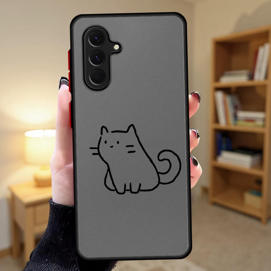 Coque de téléphone dessin animé chat mignon pour Samsung Galaxy A73 A33 A34 A36 A35 A17 A52 A54 A14 A23 A53 A56 A55 A16 A15 A52S A72