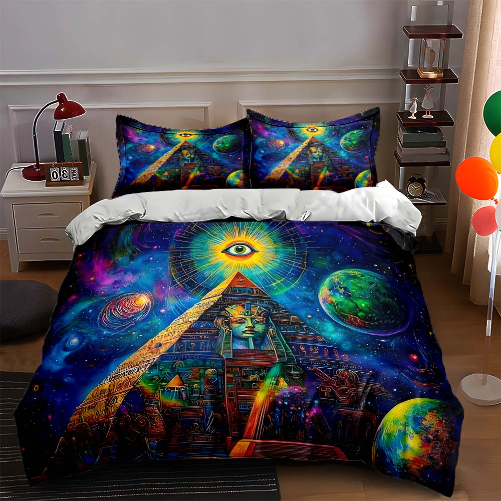 

Pyramid cosmic eye. Bedding Duvet cover sets Duvet covers Pillowcases gifts (1 * Duvet Cover 2 * Pillowcases, without duvet insert) 135x200cm