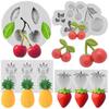 Fruit Silicone Molds Cherry Strawberry Pineapple Fondant Mold Cake Decorating Tools Cupcake Topper Chocolate Candy Craft Gum Paste Polymer Clay