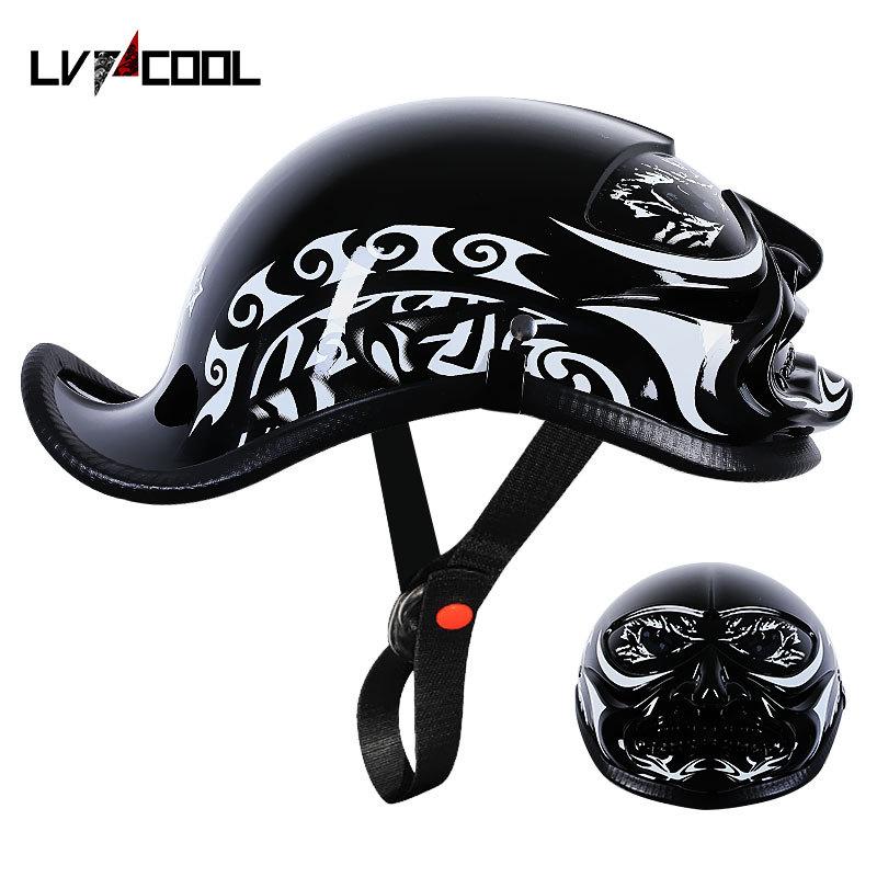 Motorcycle Portable Helmet Harley Ladle Helmet Warrior Mask Half Helmet Retro Motorcycle Electric Men's And Women's Hat Brims