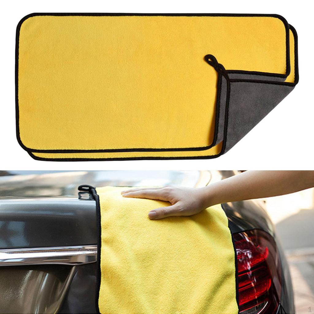 2 Pieces Double Sided Microfiber Car Drying Towel Quick Absorbent Soft Thick Cleaning Cloth