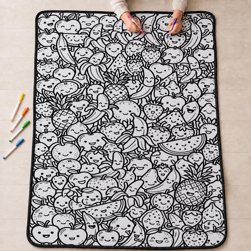 Cross-stitch DIY Fun Graffiti Blanket – Hand-painted Coloring Gift Blanket