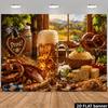 2D Bavarian Beer Party Backdrop, Oktoberfest "Prost!" Photography Banner