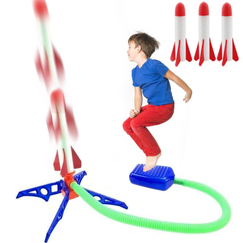 Rakettkaster for barn Trinnpumpe Kraft Lufttrykk Stomp Utendørs Familiespill Himmelfart Rakett Bursdagsgaver Sportsleker For Barn