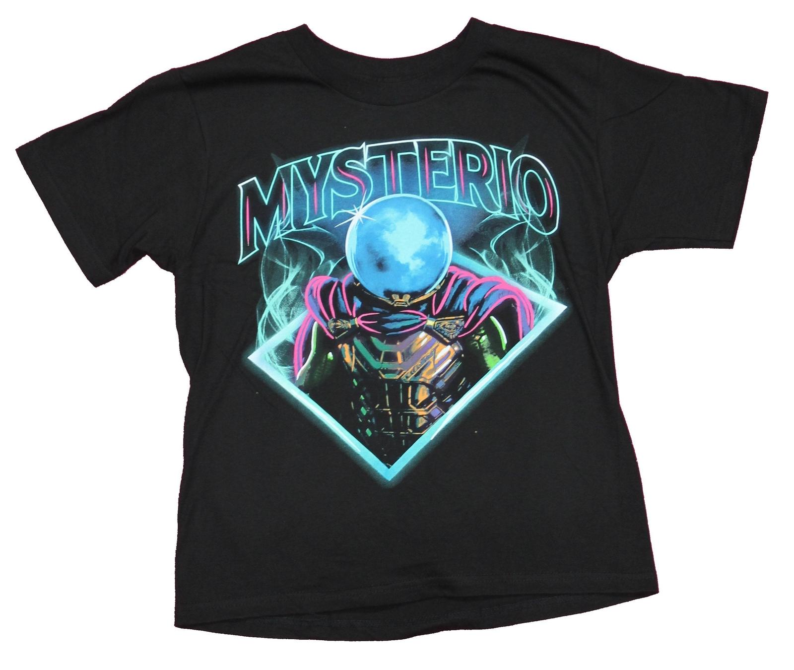 Marvel SpiderMan Tee Shirt Mysterio Blue Smoke Image Under Logo New S