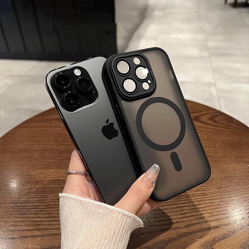 Magnetische Matt-Transparente Hülle für iPhone 17 Air 16 15 14 13 12 11 Pro Max Plus für Magsafe Kabelloses Laden Stoßfeste Abdeckung
