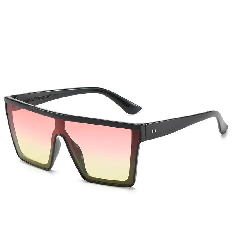 Retro Style Big Glasses Frame Women s Sun Glasses Brand Black Square Gradient Uv400 Cool Men s Sun Glasses One Piece Designer