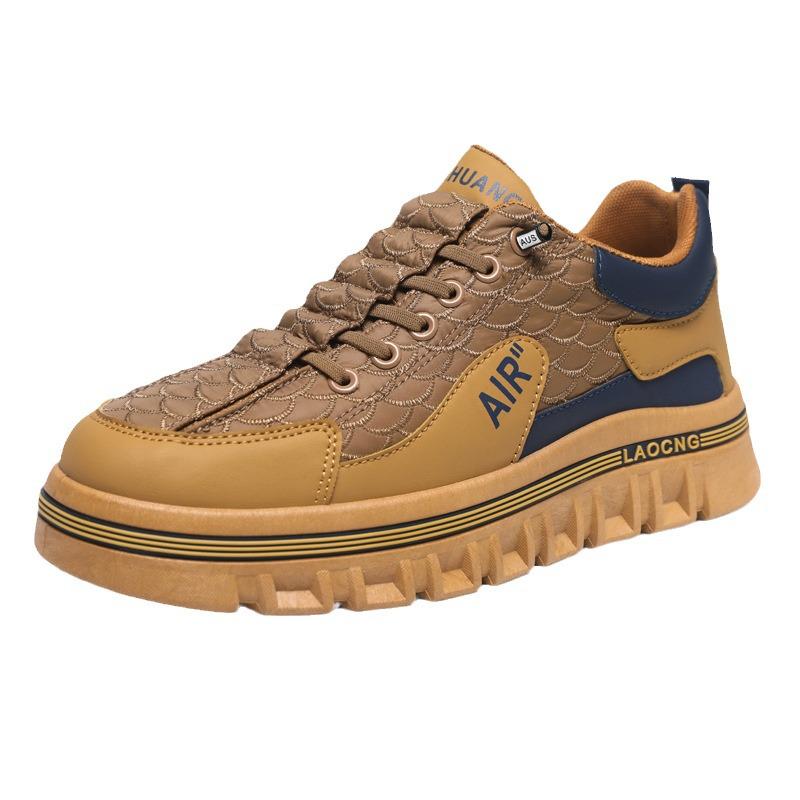 Men's Waterproof Leather Slip-on Casual Sneakers, Autumn Fashion, Versatile Thick-soled Sport Shoes