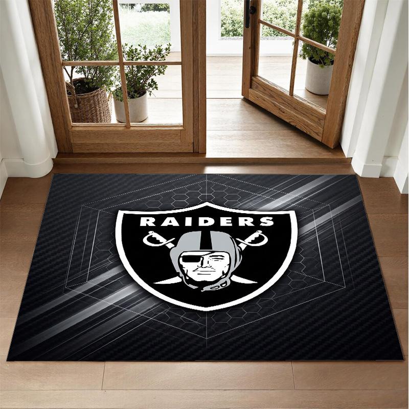 Las Vegas Raiders Design Crystal Velvet Rug Soft Decorative Mat for Bedroom Entrance