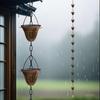 Stylish Outdoor Rain Chain 121.5cm Length With 5 Cups Perfect For Roof Drainage And Landscape improve