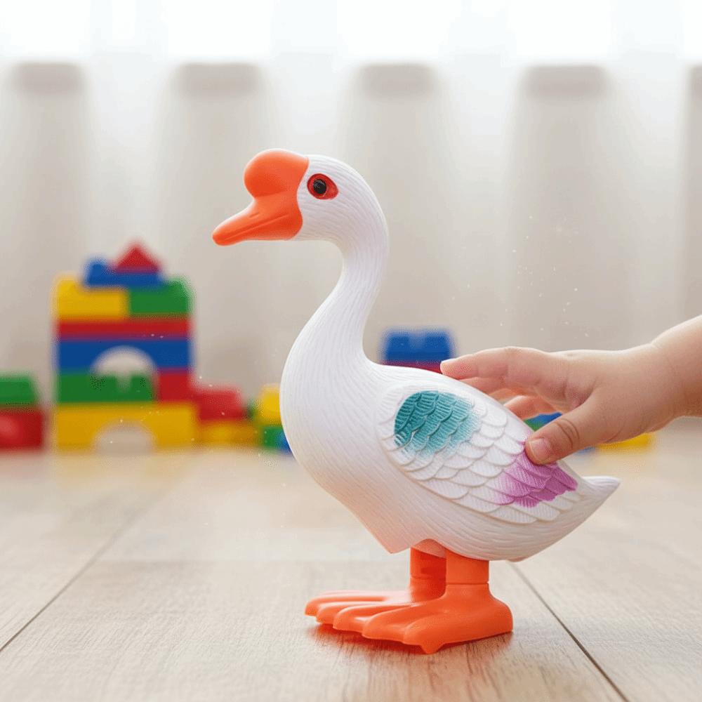 Cute Design Jumping Goose Toy Plastic Material Simulation Animal Toy Bounce Goose Toy Kids Play