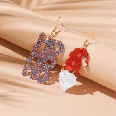 European and American Fashion Temperament Red Christmas Hat Earrings Exquisite Personalized Holiday Earrings