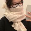Scarf Women's Korean Style Fashionable and Elegant Imitation Cashmere Versatile Pure White Long Dual Use Warm Shawl Trendy