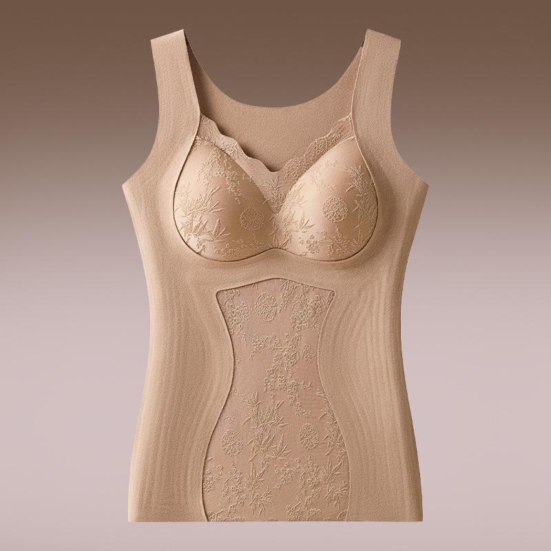 Женский осенне-зимний роскошный жаккардовый флисовый жилет со встроенной чашкой L