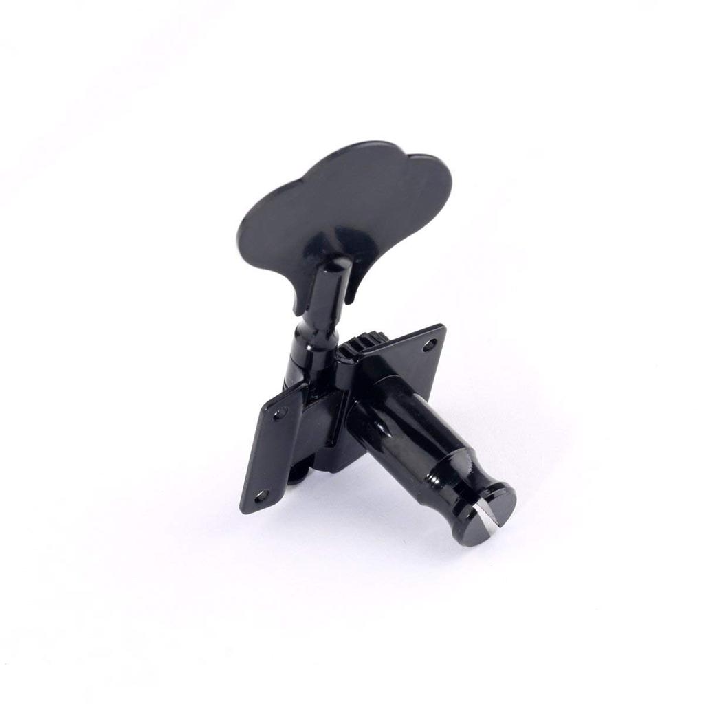 Musiclily Basic L2+ R2 Open Gear Bass Tuners for 4-String Ibanez-Style Electric Basses, Black