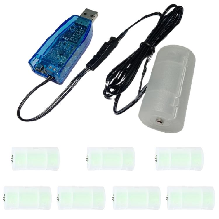 USB 5V to 1V-24V C LR14 Dummy Battery for Remote Controls Flashlight LED Lamp