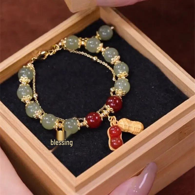 Imitation Hetian Jade Bracelet - Women's Retro Design, Elegant & Durable, Perfect Gift for Girlfriends.