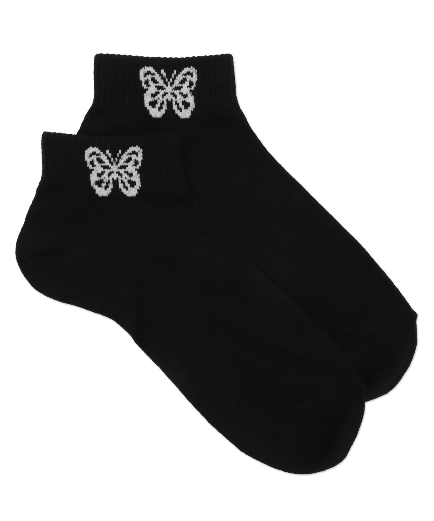

WEGO Носки женские черные, школьные, короткие, с бабочками, размеры, 23-25 см, чёрный