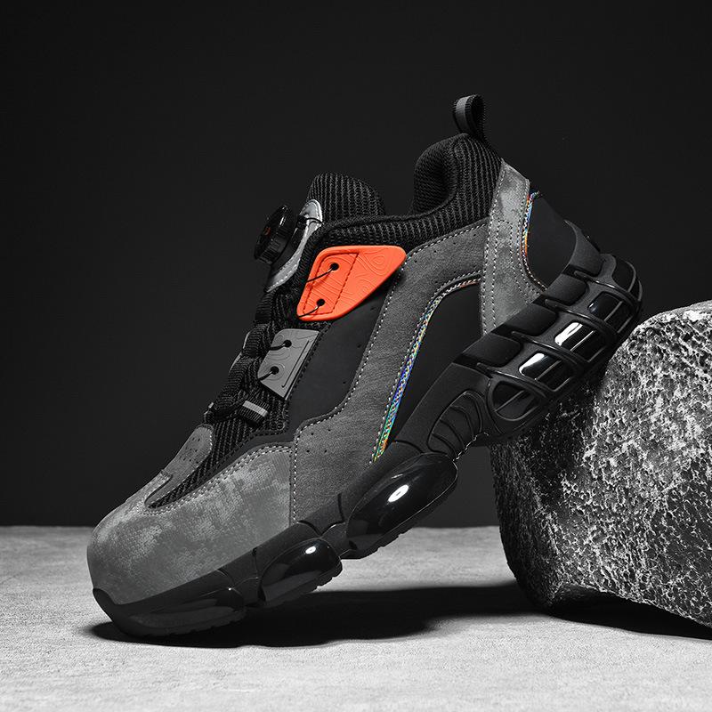 

Амортизация и комфорт, помогают парам пережить трудовые страховые ботинки весной и осенью, мужская обувь со стальным подноском, защитой от ударов и проколов Black; 47