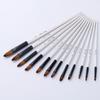 12 Pcs Nylon Hair Watercolor Brush Set Wooden Handle for DIY Oil Acrylic Painting Art Supplies