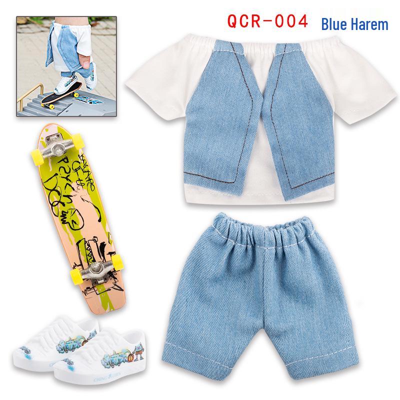 Mini Finger Bike, Skateboard, Scooter & Pants Toy Set