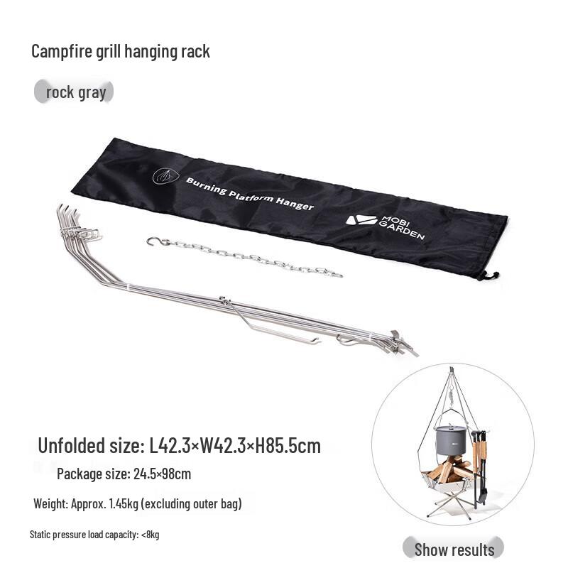 Mobicool Outdoor Camping Folding Fire Pit Grill with Hanger