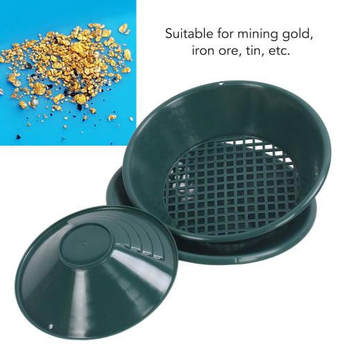 Gold Panning Kit, 3 Gold Pans for Gold Panning, Includes Small Pan, Medium Pan, and Mesh Sieve Pan, Gold Washing Pan Kit, Round Gold Dredge Prospectin
