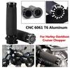 Pair 1" Black CNC Aluminum Handle Bar Hand Grips For Motorcycle Cruiser Chopper