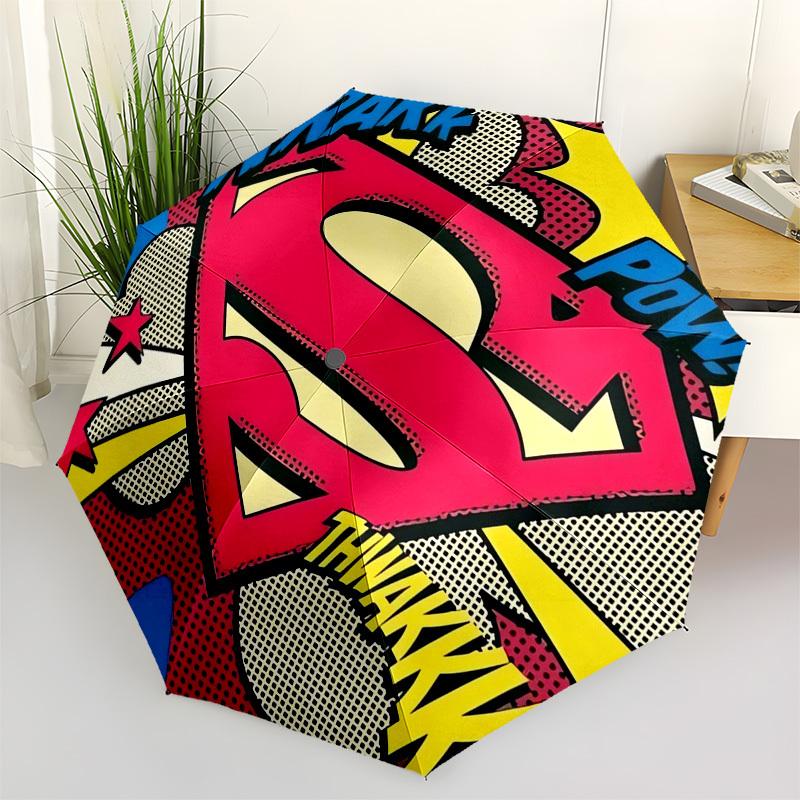 

1pc Superhero Comics Action Umbrella with Plastic Handle,Suitable for All Seasons Travel Outdoor Multi-functional UmbrellaDCS005