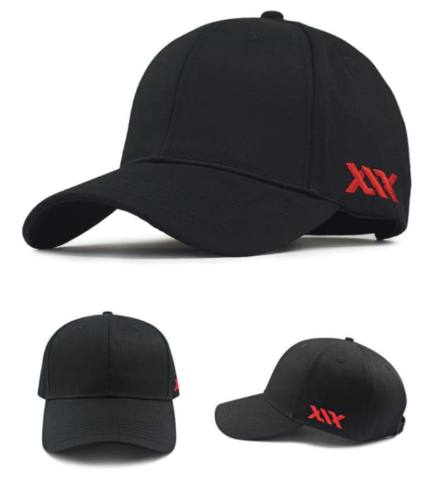 Lopis Large Size Deep Fits Long Sun XL Black x Men's Cap, Brim, 61-69cm, Popular, Stylish, Cool, Brim, Protection, Large, (XX Red)