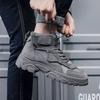 Men's High Top Boots Breathable Canvas Boots Lace Up Platform Booties Tactical Combat Boot for Men Non-slip Desert Ankle Booties