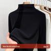 Silk Half-High Collar Women's Base Layer: 2025 Autumn/Winter Velvet Lambswool Warm T-shirt.