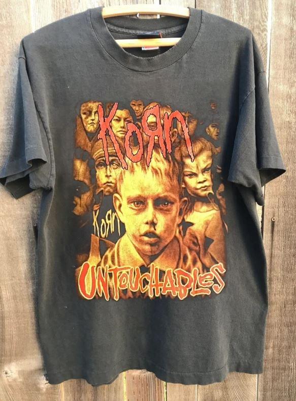 Korn band Untouchables vintage charcoal T-shirt QT5071 L