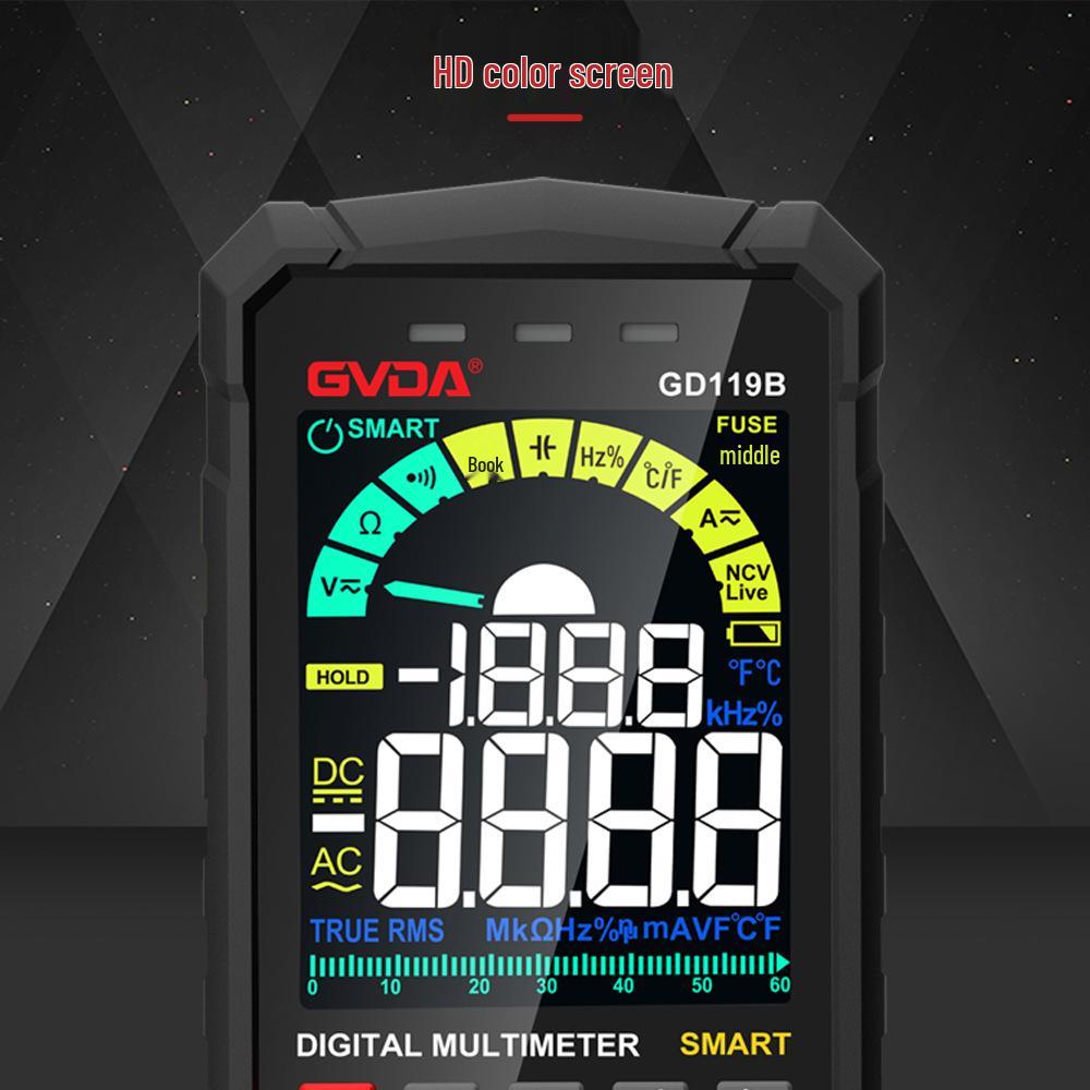 GVDA Precision Digital Multimeter - Intelligent Autorange, Anti-Burn, Color Screen Ammeter