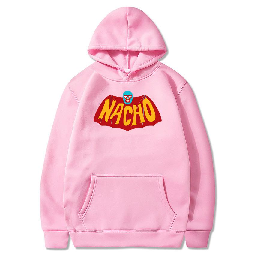 New autumn and winter Nacho printed hoodie classic style daily casual fashion pullover solid color fleece warm hoodie
