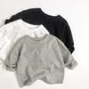 Autumn Kids Solid Color Long Sleeves Loose Basic T-Shirt Boys Girls Korean Soft Children Clothes