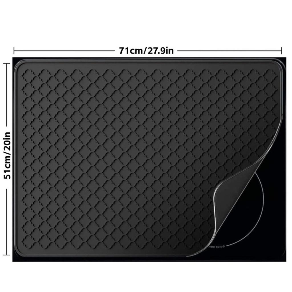 Herdplattenabdeckung Herdmatte für Elektroherd Kochplatten Zubehör Küchenarbeitsplatte Glasherdplatte Schutz groß 71cm x 51cm