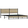 Metal Bed Frame Without Mattress Sonoma Oak Finish 180 X 200 Cm