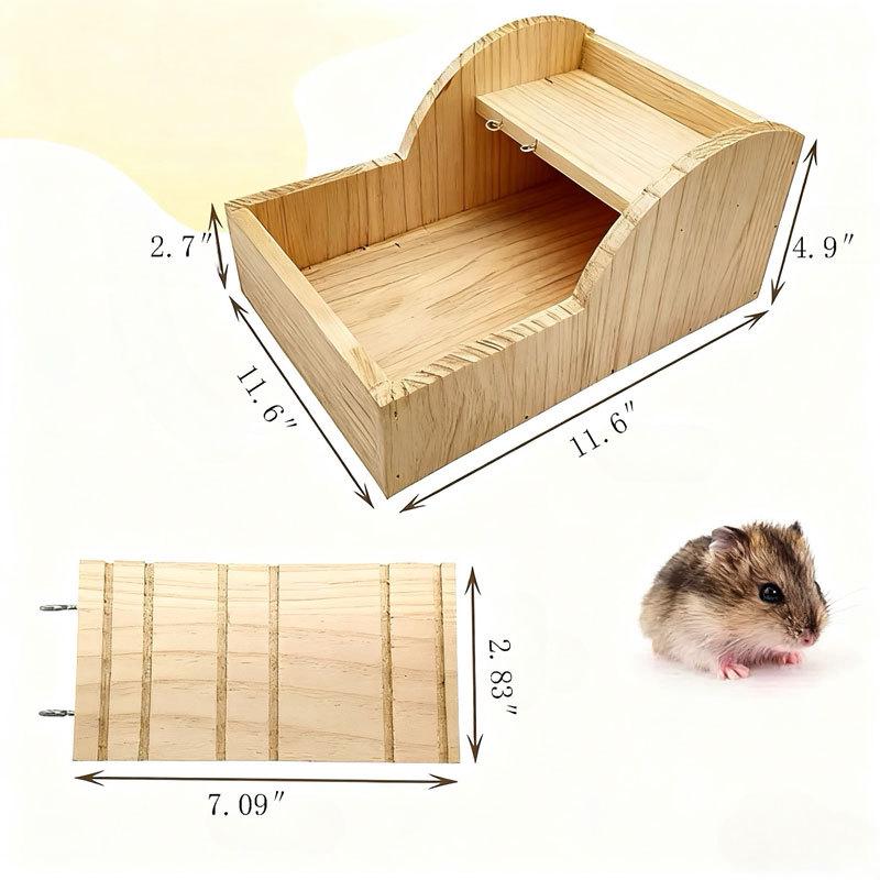 Drewniane Pudełko do Gryzienia, Wspinaczki i Kąpieli Piaskowych dla Chomika - Uniwersalne Akcesoria do Życia na Wszystkie Pory Roku