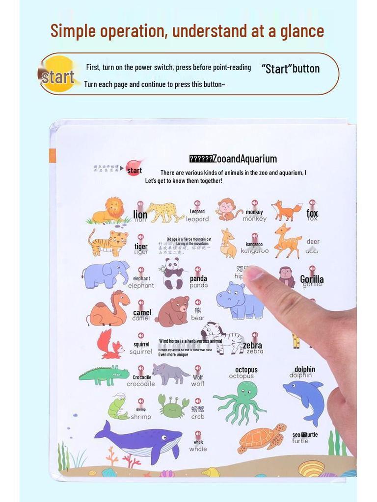 Bilingual Audio Encyclopedia: Interactive Rechargeable Sound Book for Early Childhood Education