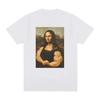 Lustiges Mona Lisa Fitness T-Shirt Muskeln Fitnessstudio Lässig Grafik Kurzarm T-Shirts Unisex Mode Lässig T-Shirt