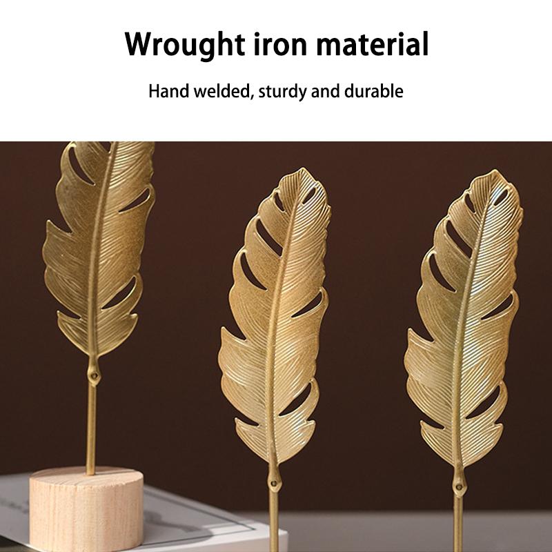 Nordischer Stil Leichter Luxus Metallhandwerk Kreative Heimdekorationen für Wohnzimmer Eingangsbereich Weinschrank Schmiedeeisen Ginkgoblatt